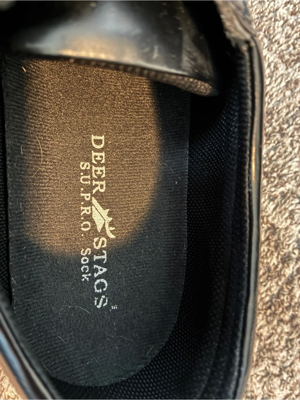 Deer Stags Black Leather Wingtip Oxford Dress Shoes